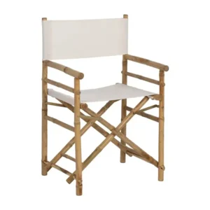 PLEGABLE SILLA NATURAL BAMBU CON LONA 58X46X90 CM