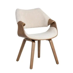 CASCADA SILLA DE MADERA CREMA Y MARRON TEJIDO 61X H82
