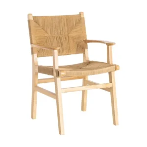 NODO CLARO SILLA DE MADERA Y CUERDA CON POSA BRAZOS 61X H85