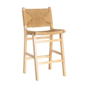 NODO CLARO TABURETE DE MADERA Y CUERDA 45X H94