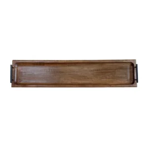 BANDEJA MADERA MACIZA MANGO CON ASAS 90X20X H8CM