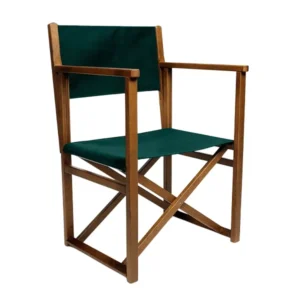SILLA PLEGABLE MADERA Y LONA VERDE 54X H89