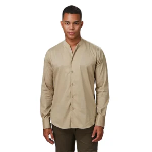 MINIMALISTA CAMISA HOMBRE CUELLO CHIMENEA ARENA