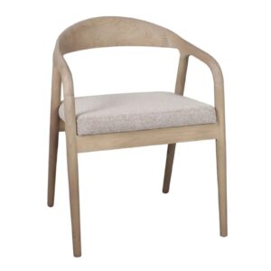 NÓRDICA NETO SILLA MADERA TAPIZADO ARENA 57x56x76 cm | Altura del asiento: 48 cm | Reposabrazos: 63-69 cm