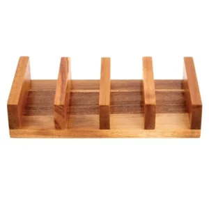 SOPORTE TACO MADERA 4 HUECOS 27,5X15X H5CM