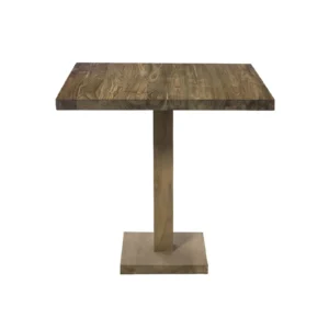 MESA MADERA NATURAL TECA 70X70X H75CM