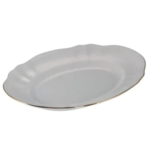 ARMONÍA PLATO OVALBLANCO BORDE DORADO 34X26CM