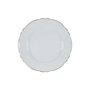 ARMONÍA PLATO POSTRE BLANCO BORDE DORADO 20,5CM