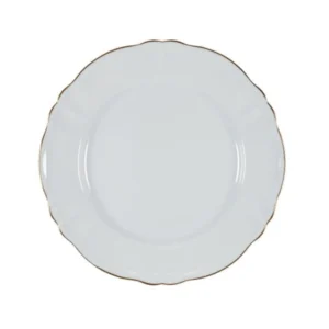 ARMONÍA PLATO BASE BLANCO BORDE DORADO 32CM