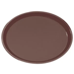 TIJERA BANDEJA ANTIDESLIZANTE OVAL 67X55,5CM MARRÓN