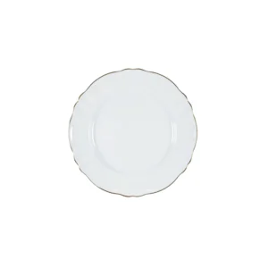 ARMONÍA PLATO POSTRE BLANCO BORDE DORADO 20,5CM