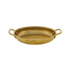 VINTAGE CAZUELA OVAL AMARTILLADA ORO 18X14CM