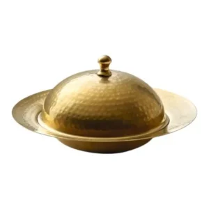 VINTAGE PLATO CON CLOCHE AMARTILLADO ORO 20CM