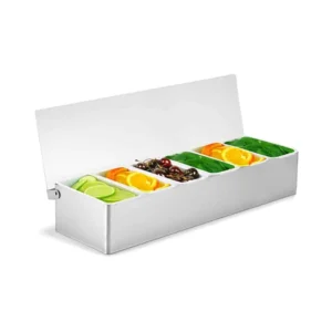 CONTENEDOR ALIMENTOS BAR CON TAPA ACERO INOXIDABLE 8/10 Y 6 CAJAS