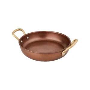 VINTAGE COBRE CAZUELA REDONDA 18,5x4,5CM