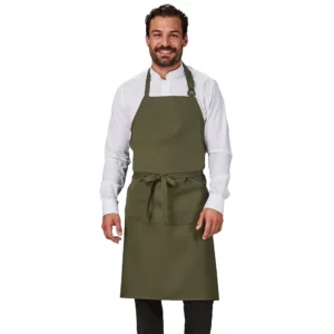 DELANTAL CON PETO Y BOLSILLO UNISEX VERDE