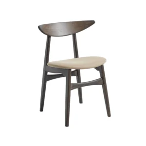 ROBLE MACIZO SILLA PREMIUM DANESA ACABADO MADERA SMOKE TELA ANTIMANCHA ARENA