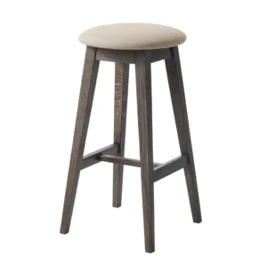 ROBLE MACIZO TABURETE PREMIUM DANESA ACABADO MADERA SMOKE TELA ANTIMANCHA ARENA ALTURA 70CM