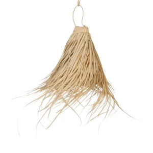 ARTESANAL LÁMPARA PALMA PANTALLA FORMA CAMPANA 42cm alto x 39cm diámetro inferior x 9cm diámetro superior