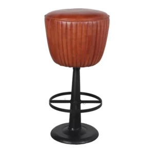 ARTESANAL PIEL TABURETE ALTO