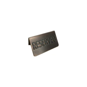CARTEL RESERVADO ACERO 18/10 COBRE ENVEJECIDO 11X7CM DOBLE CARA