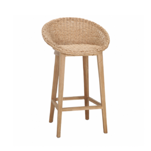 ARDEE MADERA Y FIBRA SINTÉTICA TABURETE ALTO 58x54x93 cm | Altura del asiento: 72 cm