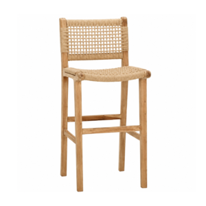 MADERA Y CUERDA TABURETE ALTO 45x45x104 cm | Altura del asiento: 73 cm