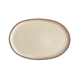 TERRANOVA BANDEJA OVAL CREMA 29 cm x 18 cm x 2 cm