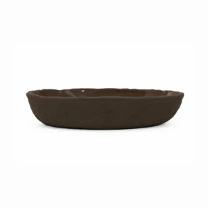 ROCA PLATO HONDO 23X4,5CM MARRÓN CHOCOLATE INTERIOR ESMALTADO