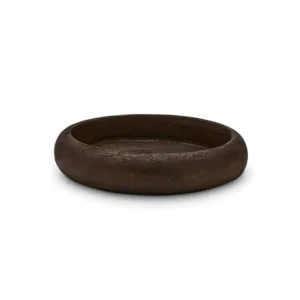 MADERA OSCURA PLATO HONDO REDONDO 24X H7CM