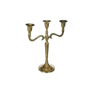 CANDELABRO ORO ENVEJECIDO 3 HUECOS H27CM